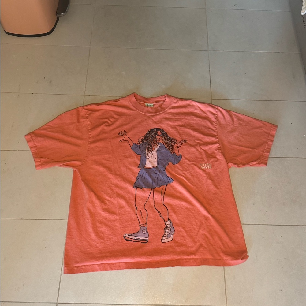 Graphic Coral T-Shirt Serena Williams Half Time Show Graphic